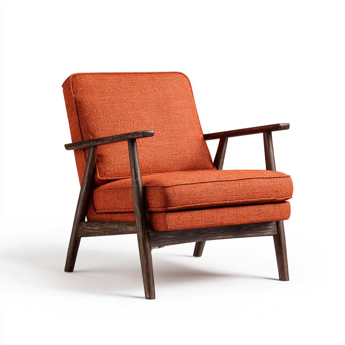 Fotel, Krzesło z oparciem Orange 76 x 82 x 88 cm poliestrowe drewno lite prostokątne