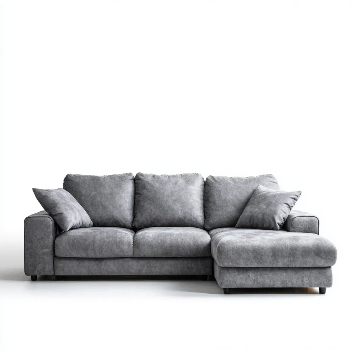 Sofa, 3-osobowa rozkładana sofa szara w poliestrowym mikrofibrze 260 x 160 x 88 cm