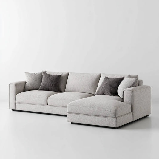 Sofa narożna 4 jasnoszary kształt poliestru 280 x 165 x 85 cm