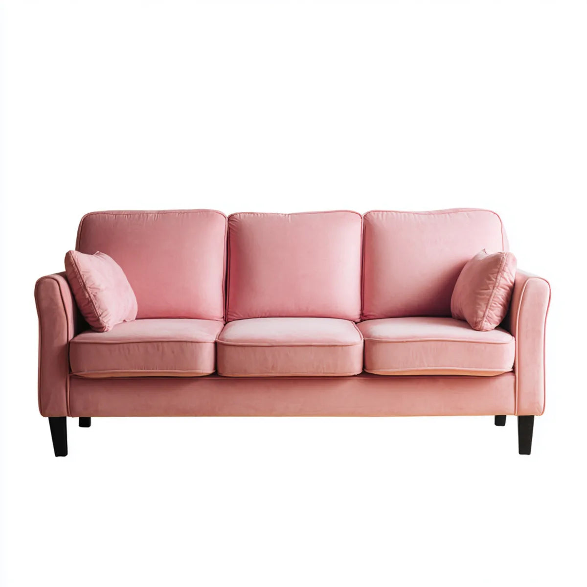 Sofa, Różowa 3 fotela sofa 200 x 85 x 88 cm poliester ze sklejką